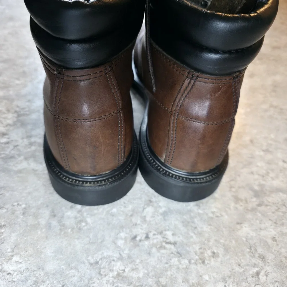 Vintage Red Wing Boots Men's 8.5 D Brown Leather Safety Steel Toe USA‎ Made 2245